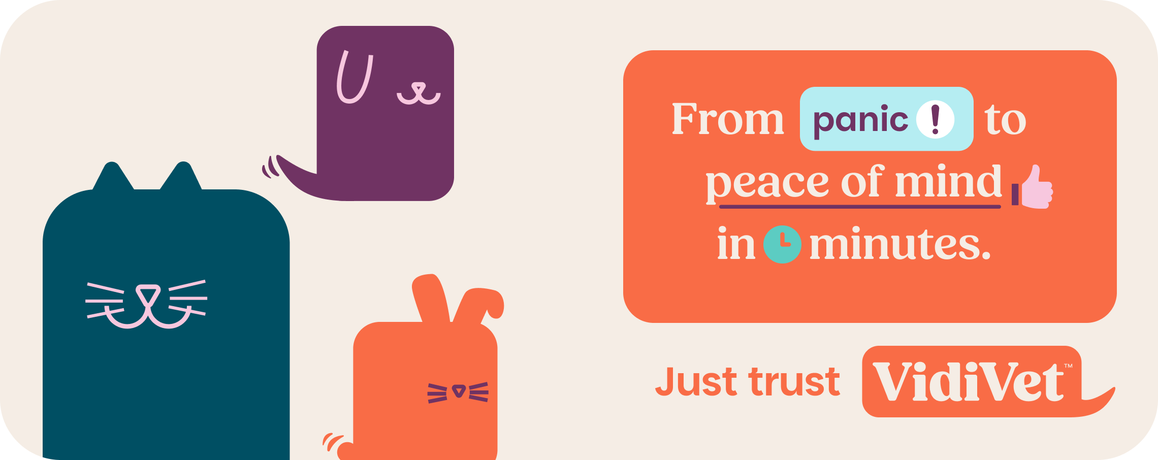 Find out more From Panic to peace of mind in minutes - just trust Vidivet